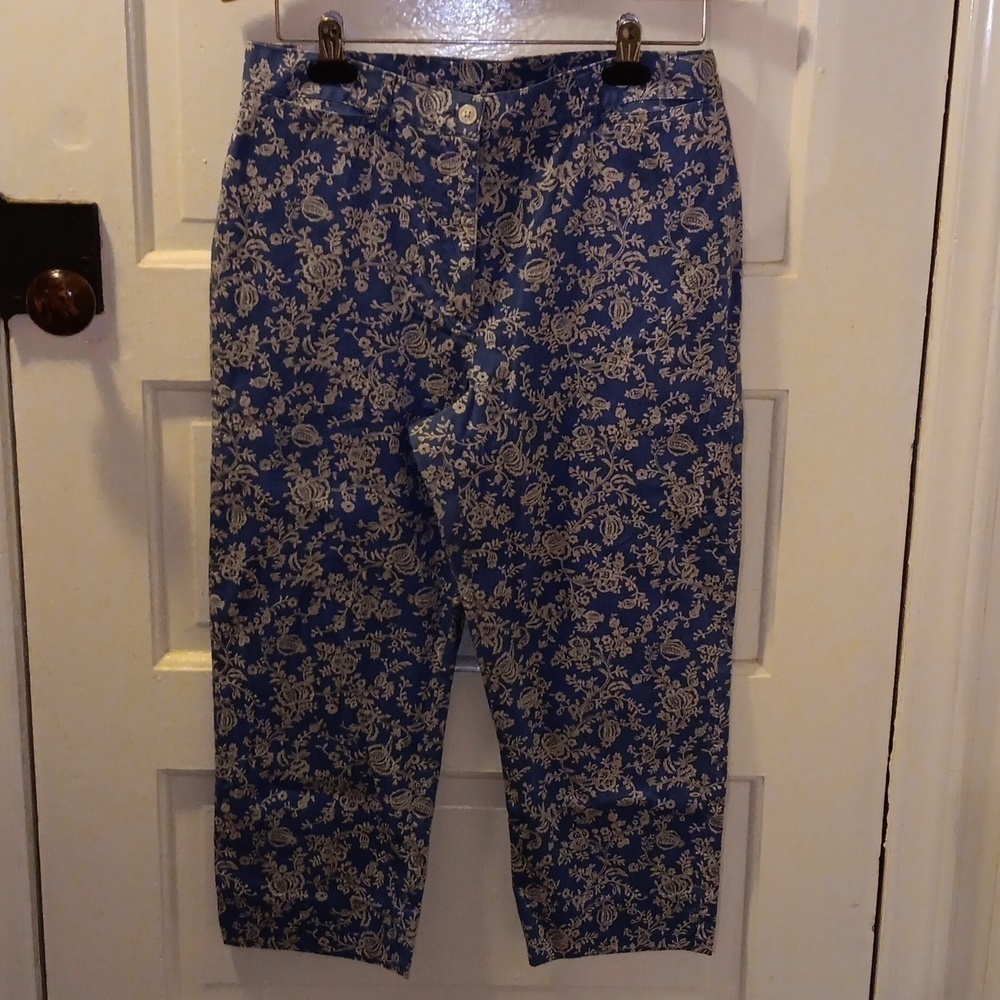 Lauren Ralph Lauren 10 blue white Capri 💙 ankle pants 👖
